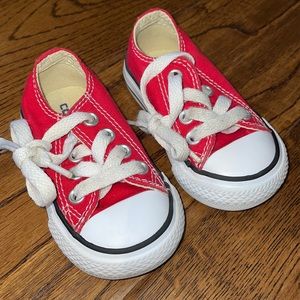 Red Baby Converse Chucks size 3
